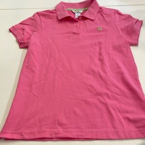 Lilly Pulitzer pink polo shirt 95% cotton 5% spandex